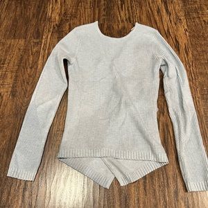 Light Blue Cozy Lululemon Sweater Cris Cross Back Cashmere Blend